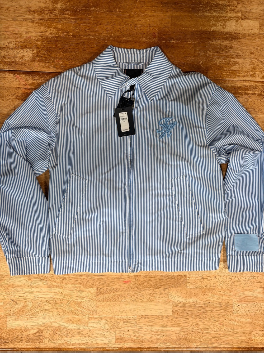 Tommy Hilfiger Light Blue & White Striped Zip Jacket